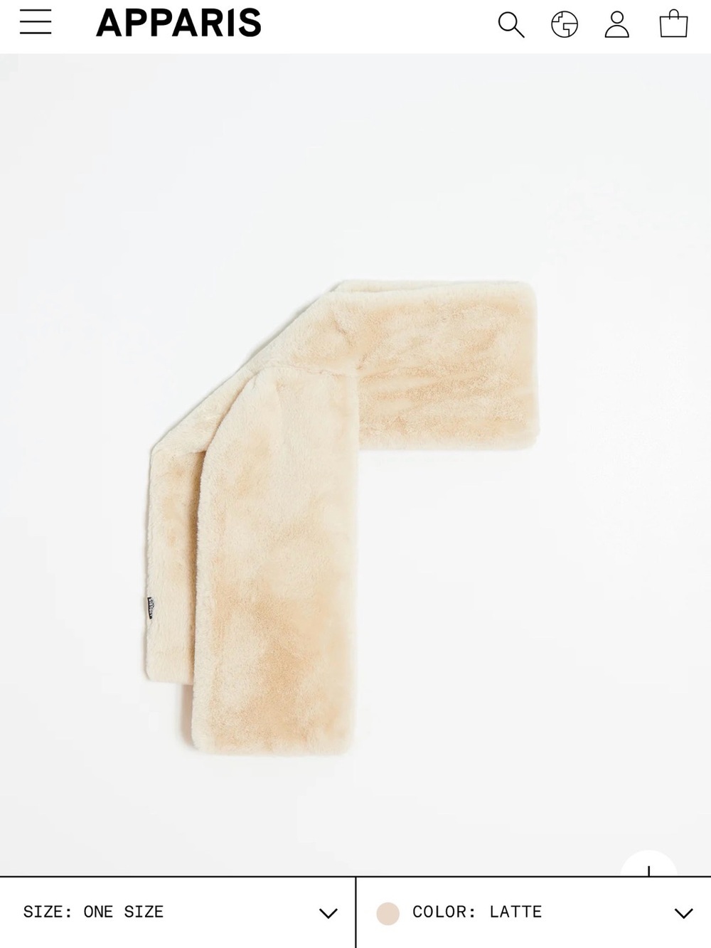 Apparis Latte Faux Fur Neck Scarf